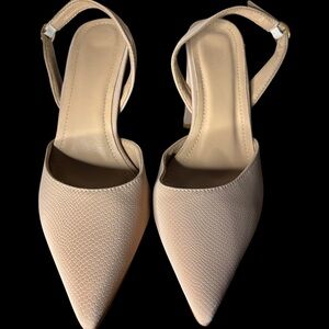 Pink & Tan Block Heels